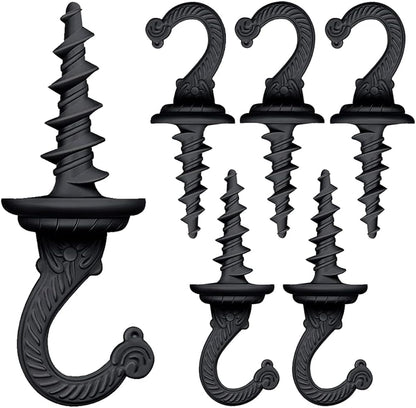 OBSTKUCHEN 6 Pack, Heavy Duty Ceiling & Wall Mount Hangers, Swag Style Drill-in Hooks for Hanging Plants, Chandeliers