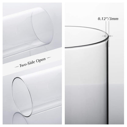 WGVI Clear Hurricane Candleholder,Glass Chimney for Candle Open Ended, Chimney Tube of Sizes in Various for Choice, 4.7" Wide x 8" Tall