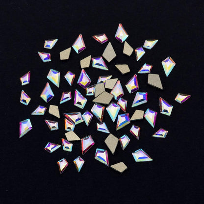 240pcs Popular 12 Styles Flatback Crystals Mix Sizes Multi Shapes Glass Crystal AB Rhinestones for Nail Art Craft 3D Decorations Flat Back Stones Gems Set Box