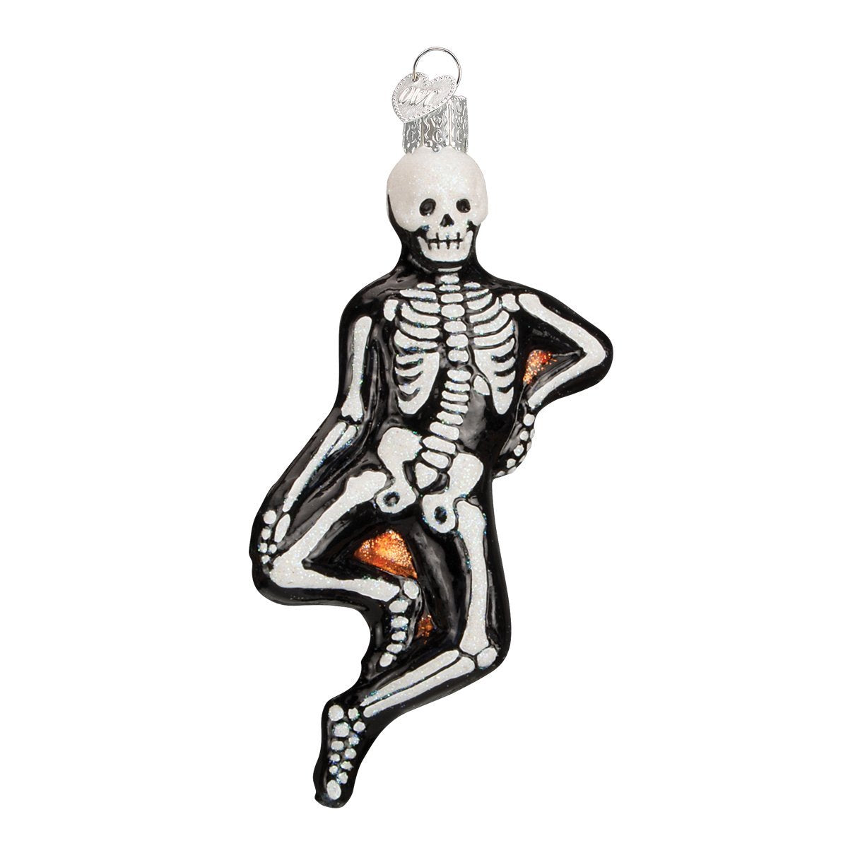 Old World Christmas Mr. Bones Glass Blown Ornament for Christmas Tree, Handcrafted Holiday Decoration, Halloween Collection