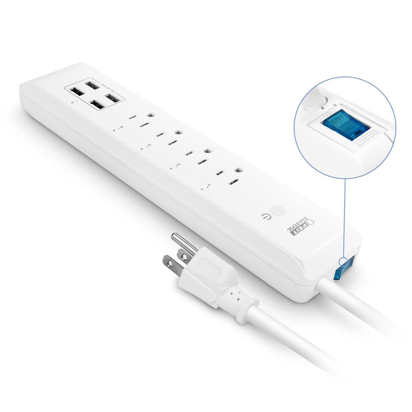 Feit Electric Indoor Smart WiFi Plug Works with Alexa and Google Home, No hub Required, 2.4 Ghz Network Only, Remote Control from Anywhere 15 Amp Smart Outlet Plug, Indoor, White with Night Light