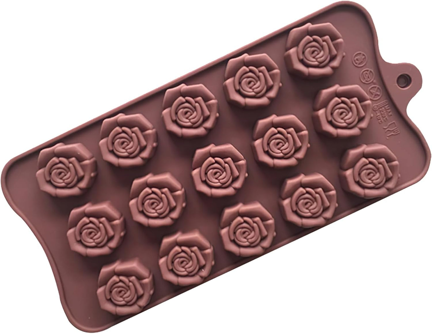 2PCS Non-Stick Candy Silicone Moulds, 15-Cavity Mini Flower Shape Molds for Chocolate Baking, Party & Wedding Gifts