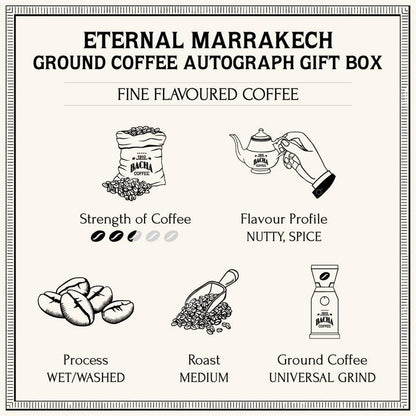 Bacha Coffee | Eternal Marrakech Fine Flavoured, Ground Beans, Medium Roast, 100% Arabica Specialty Coffee, 350g Autograph Collection, Gift Box