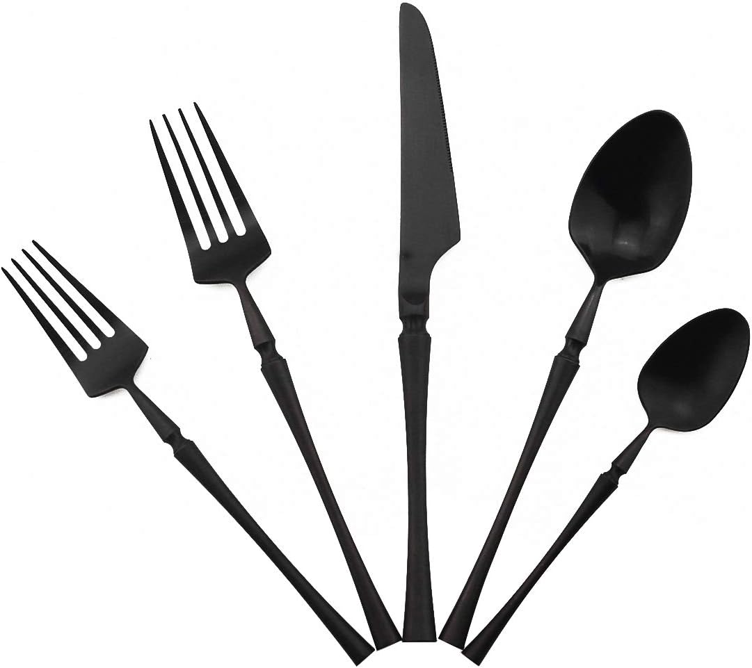 Gugrida Unique & Beautiful Flatware Set, 5 Piece Iridescent Silverware Sets, 18/10 Stainless Steel Reusable Cutlery Set
