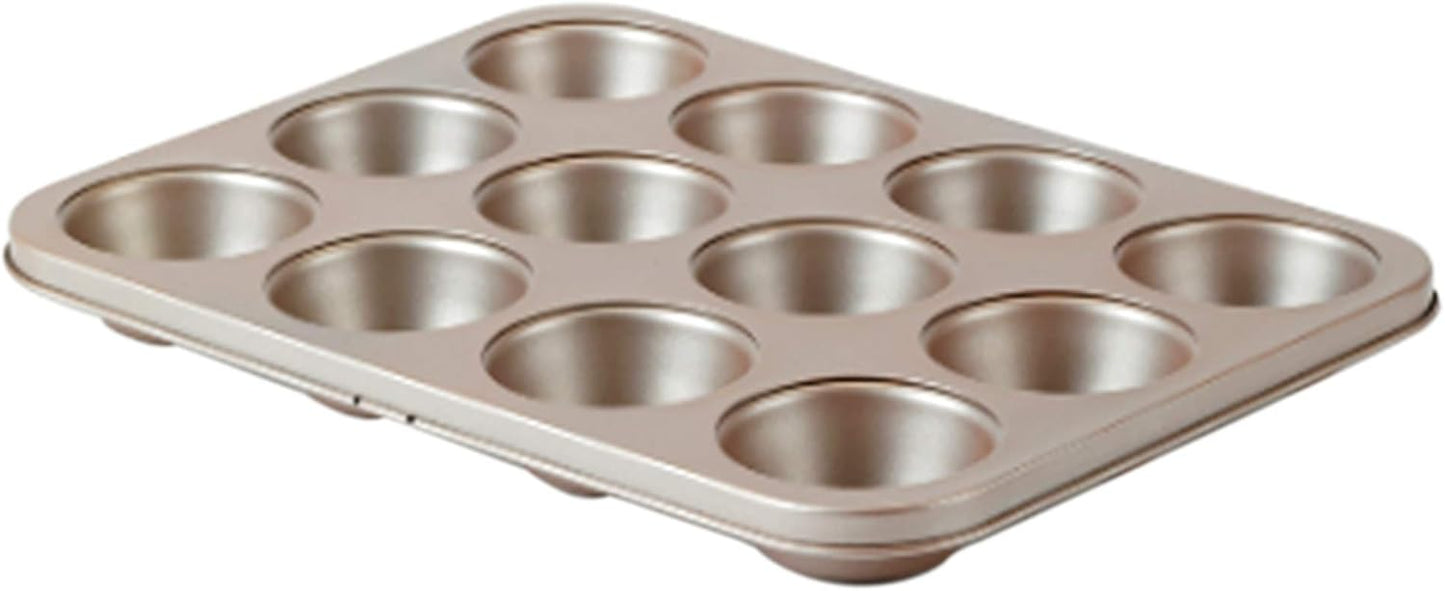 David Burke Kitchen Commercial Weight 12 Cup Muffin Pan, Bronze Bakeware