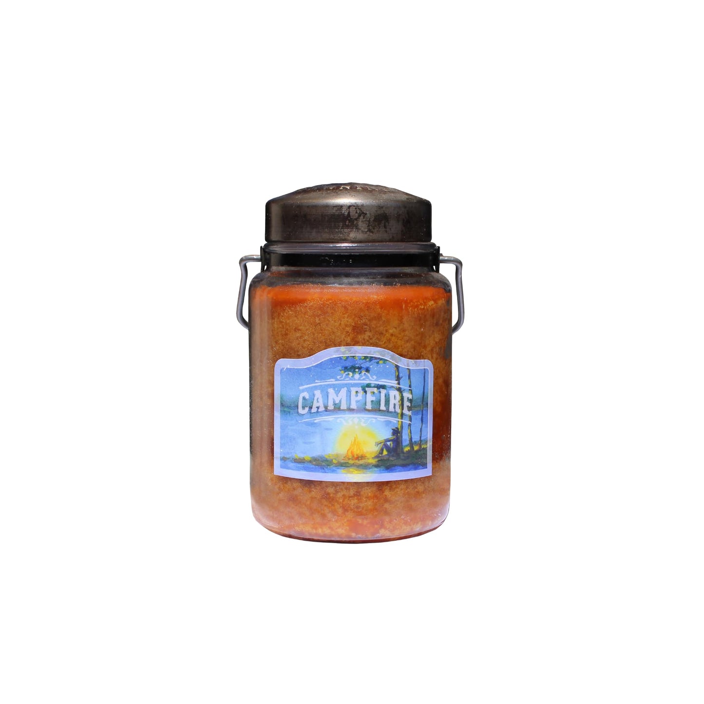 McCall’s Candles | Campfire | 26 oz Scented Candle | USA-Poured | Vintage Rustic Jar with Carrying Handle | Smoky Cedar, Birch & Oak with Cinnamon & Patchouli Fragrance
