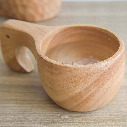 Mochiglory Wooden Mug Nordic Style Handmade Natural Drinking Cup for Coffee, Tea, and Milk