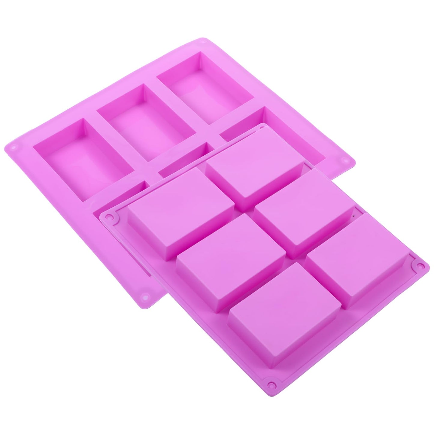 12 Packs 72 Cavity Rectangular Silicone Soap Molds, Purple Silicone Soap Making Molds Bulks, Cake Baking Molds, Soap Mold for Soap Making Handmade DIY Scented Candles Supplies Tools