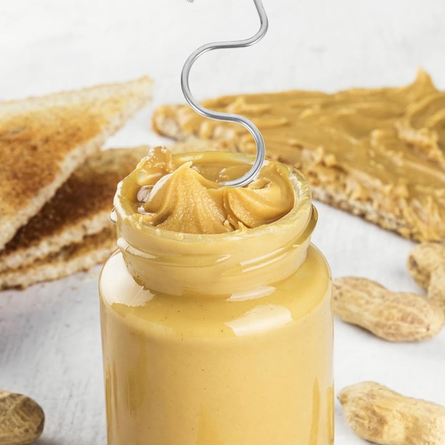 DOITOOL Stainless Steel Stirrer Mixer Set for Peanut Butter, Manual Nut Butter Stirrer Hand Blender