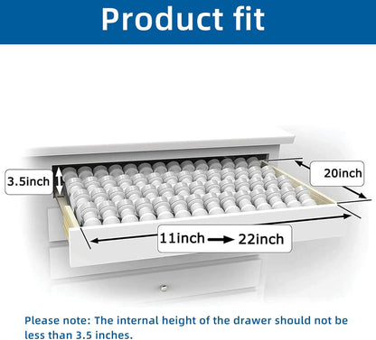 Spice Drawer Organizer, 8 Pcs Acrylic Drawer Spice Rack, Adjustable from 11" to 22", Space Black