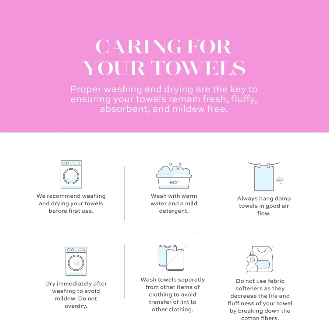 6Pcs 100% Set- 600GSM, 2Bath 2Hand 2Washcloths, Set CASA COPENHAGEN White Bay Egyptian Cotton Large Designer Towels