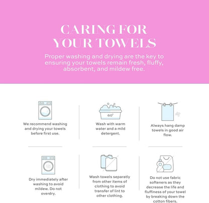 6Pcs 100% Set- 600GSM, 2Bath 2Hand 2Washcloths, Set CASA COPENHAGEN White Bay Egyptian Cotton Large Designer Towels