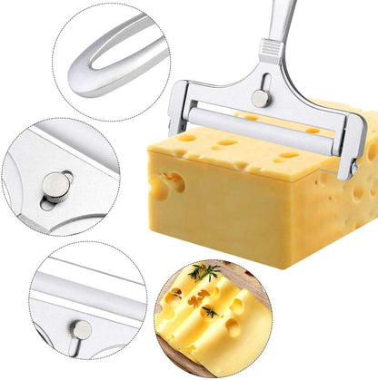 Adjustable Thickness Stainless Steel Wire Cheese Slicer, Kitchen Tool for Soft and Semi-Hard Cheeses