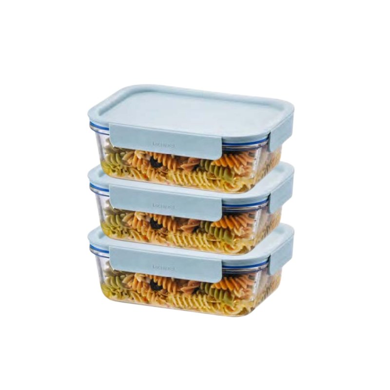 LocknLock LNG445S3M The Clear Borosilicate Glass Food Storage Containers with Lids, 6-Piece Set for Kitchen, Lunch, Meal Prep, Leftovers, Leakproof, Freezer, Microwave, and Dishwasher Safe, Mint