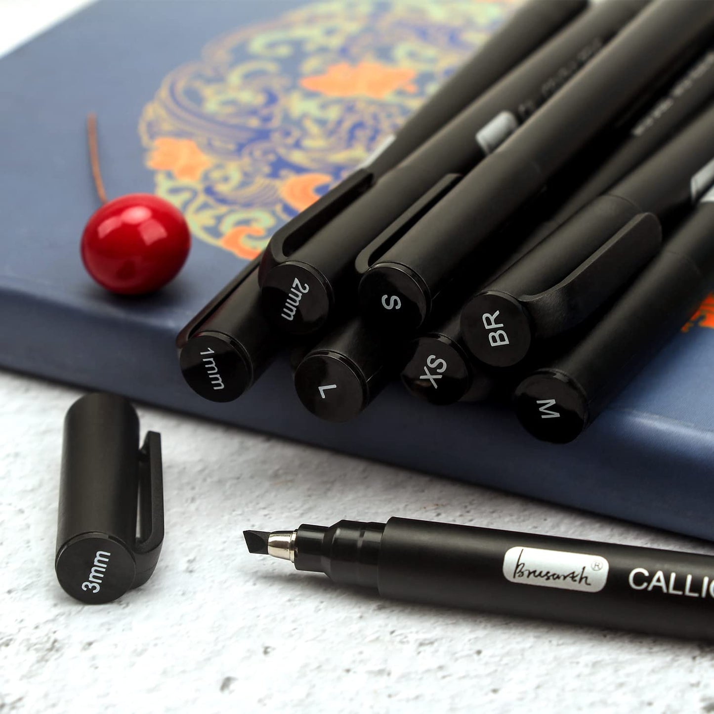 Brusarth Calligraphy Pens,8 Size Calligraphy Pens for Writing,Brush Pens Calligraphy Set for Beginners, Hand Lettering Pens
