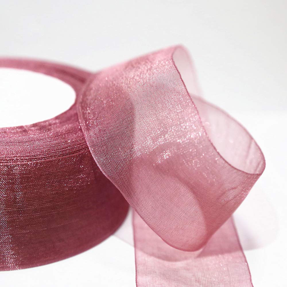 Sailing-GO 200 Yards（4 Rolls * 50 Yd） 1-1/2" Wide Sparkle Sheer Chiffon Organza Ribbon for Wedding Gift Package Valentines Bouquets Wrapping Birthday Baby Shower Home Decor Wreath Decorations Fabric