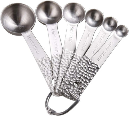 Stainless Steel Measuring Cups and Spoons Set, 5 Cups and 6 Spoons