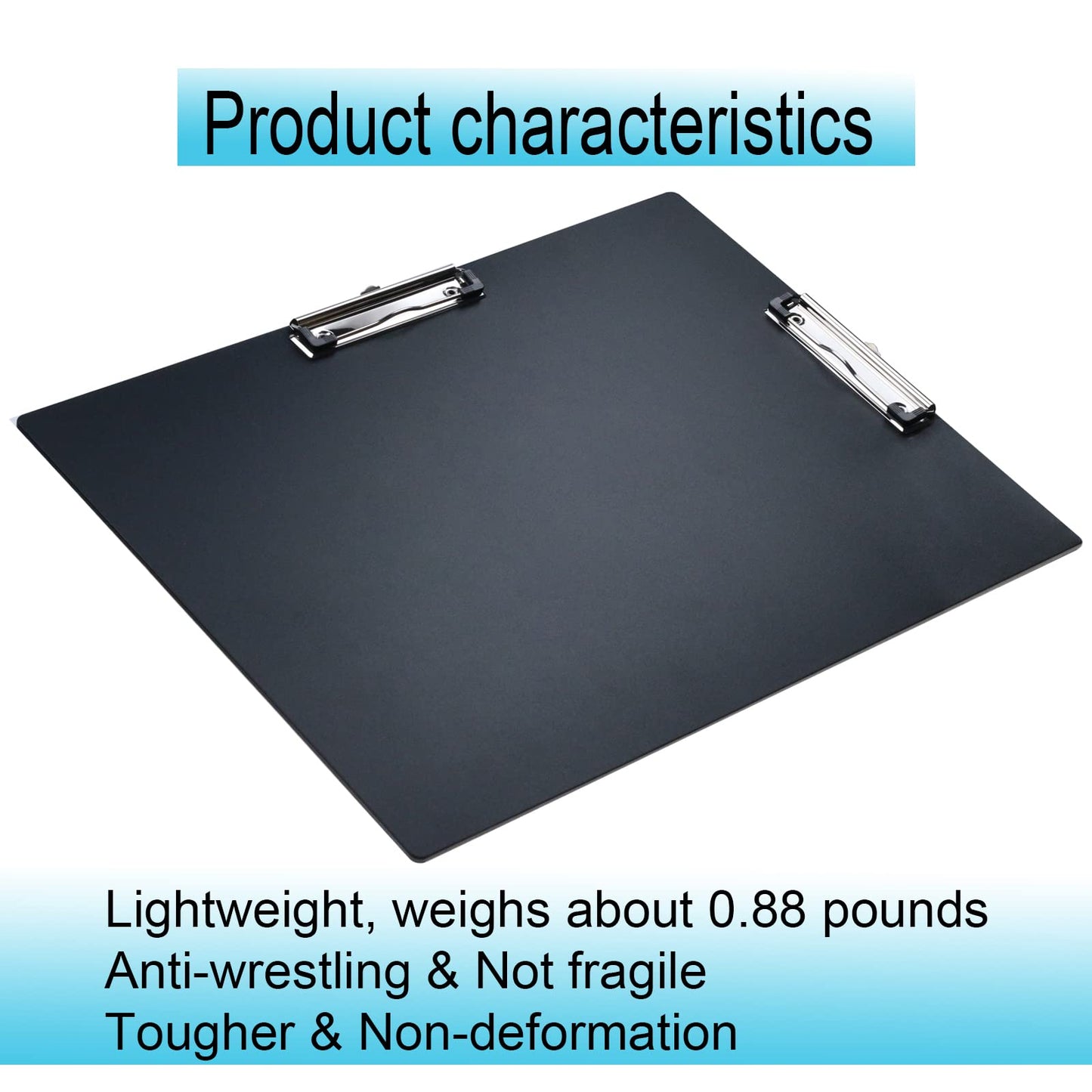 Acocony 11x17 clipboard Double Clip Extra Large Clipboard Low Profile Clip 11 x 17 Clipping Board Light Weight Not Fragile PP Plastic Black Pack of 2