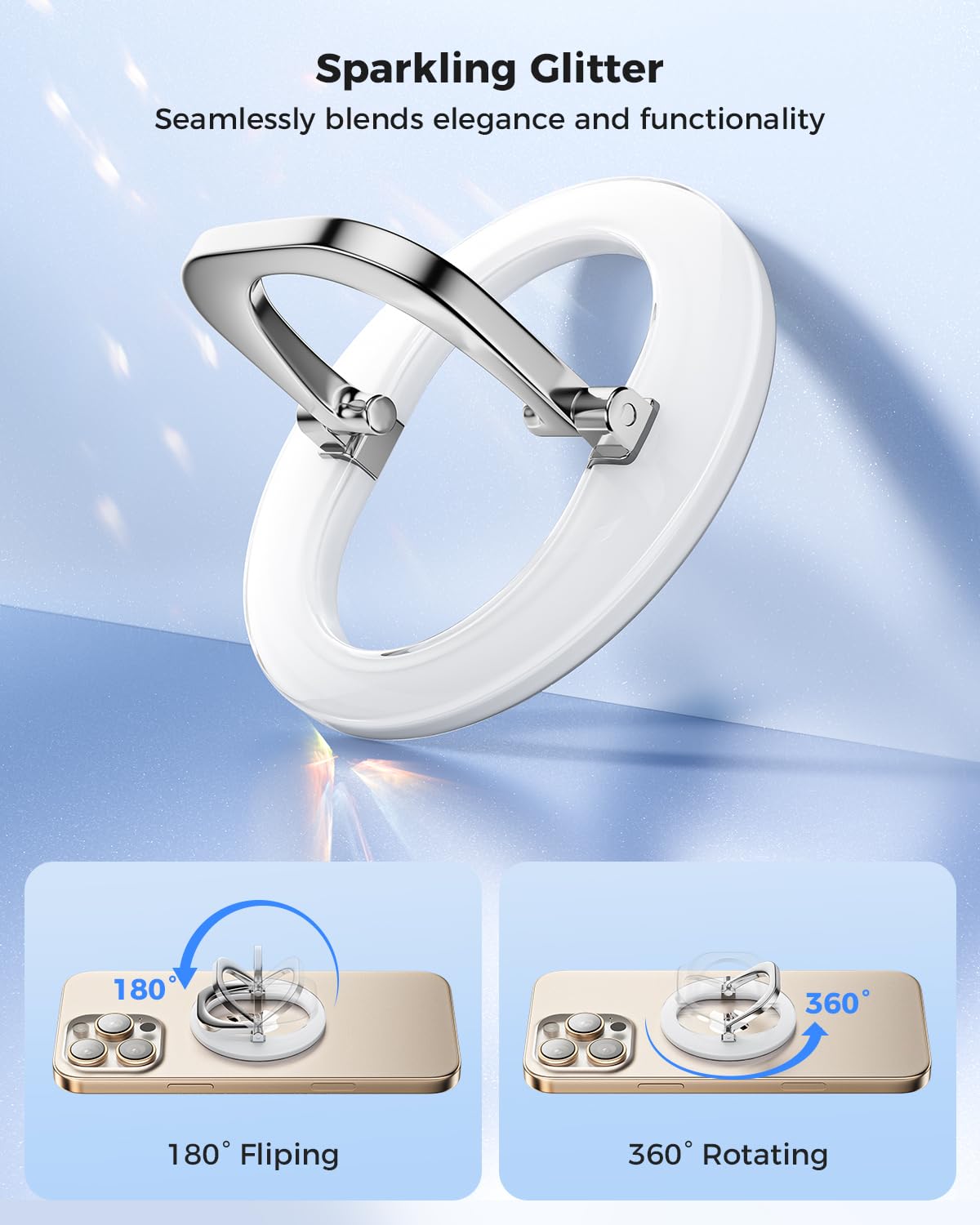SUPERONE for MagSafe Phone Grip, Adjustable Magnetic Phone Ring Holder Removable Finger Phone Ring Kickstand Compatible with MagSafe Accessories Only for iPhone 17 & 16 & 15 & 14 & 13 & 12 Series