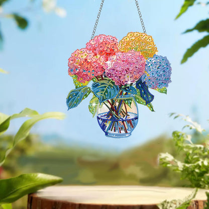 Muzagroo Art Flowers 5D Diamond Art Kit for Adults, DIY Special Shaped Diamond Art Hanging Ornament for Windows, Crystal Window Hanging Pendant Ornament 2PCS (Flower)