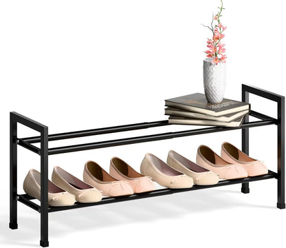 2 Closet, 18-33 Bumusty Tier Expandable Shoe Rack for Adjustable Shoe Rack for Small Space, Small Shoe Organizer