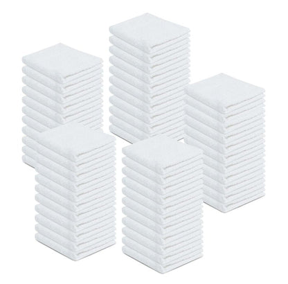 ZUPERIA 100% Cotton Terry Towels Cleaning Cloths, Pack of 50 (12" x 12") Multipurpose, Highly Absorbent, Reusable Cotton Rags, White Bar Towels & Cleaning Rags for Everyday Usage (White)
