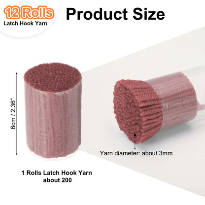 PATIKIL 12 Rolls Latch Hook Yarn, Latch Hook Kit Precut Rugs Yarn Making Crochet Bundles for Rug Adults Beginners Tapestry DIY Craft, Purple Pink