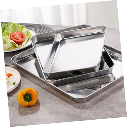 Barbecue Plate Tray, Korean BBQ Grill Pan, Stainless Steel Bakeware, Food Oven Trays, Mixing Salad Tray
