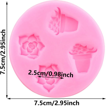 Succulent Plant Cake Decorating Silicone Mold, Fondant Molds for Cake Decoration, Cupcake Topper, Chocolate Candy,