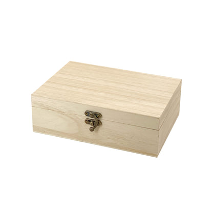6 Pack Unfinished Wood Box with Lid Crafts Wooden Box for DIY Arts Project (8.3x6x2.7 Inches)