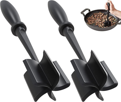 Skiennix Meat Chopper Set - Premium Heat Resistant Hamburger Smasher for Ground Beef & Turkey | 2 Pcs