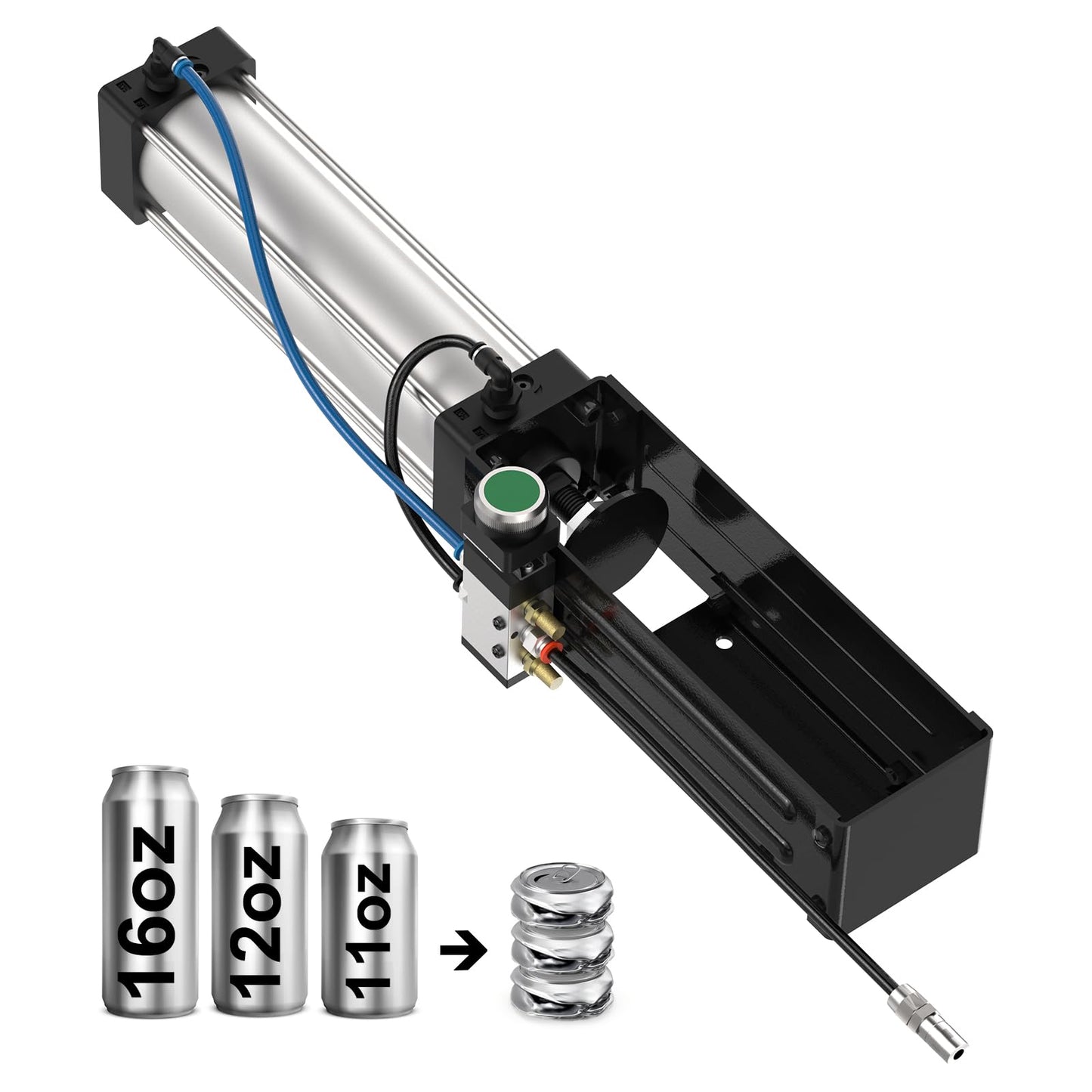 Pneumatic Can Crusher, Heavy-Duty Smasher for Aluminum Seltzer, Soda, Beer Cans and Bottles for Recycling Tools,8.5/11/12/16 Oz Metal Aluminum Cans Crusher,Gadgets for Home (Manual Button)