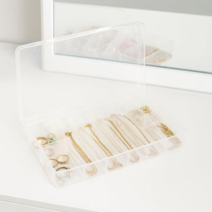 EVERLAST Organizer Case (8-Bay, 4-Pack) | Jewelry, Toys, Beads, Crafts & Hardware Storage Box | Durable Polypropylene Molded-in Compartment Organizer w/Snap Closures (7-7/8 x 4 x 1-1/8) | Model #D26
