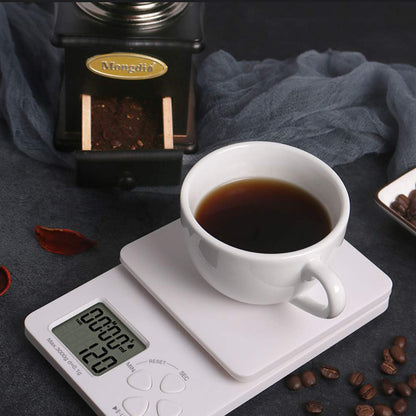 Coffee Digital Scale with Timer, Kitchen Scales for Food Weight in Ounces and Grams - 2 Batteries Included