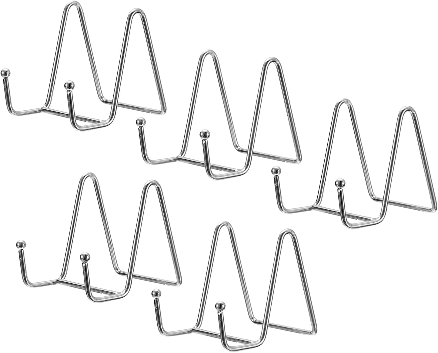 uxcell Plate Stand for Display, 5Pcs 3 Inch Iron Easel Holders for Decorative Plates, Pictures, Photo Books, Silver
