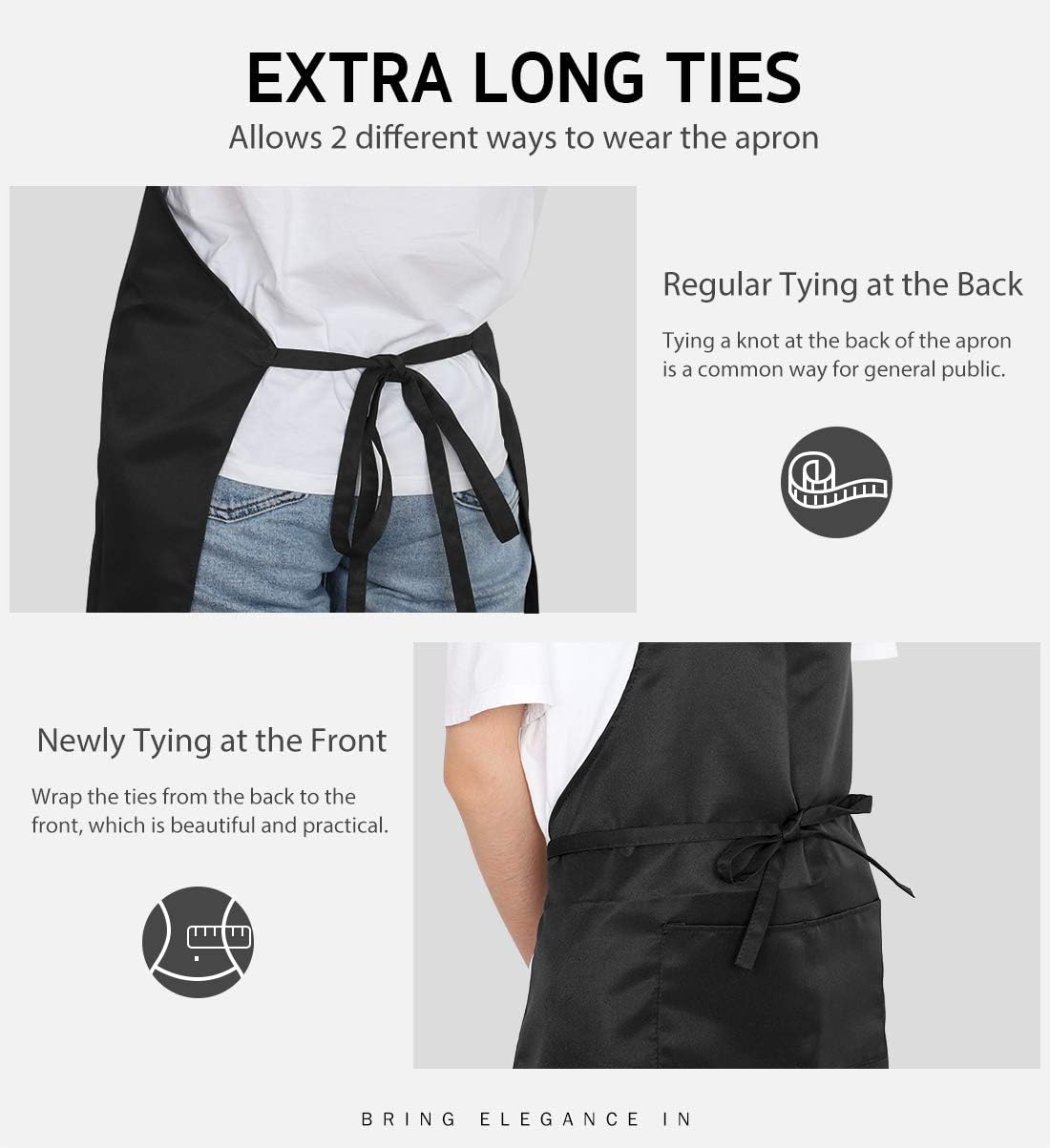 12 Pack 2 Syntus Bib Apron, Unisex Aprons Adjustable Waterdrop Resistant with Pockets Cooking Kitchen Apron for Chef
