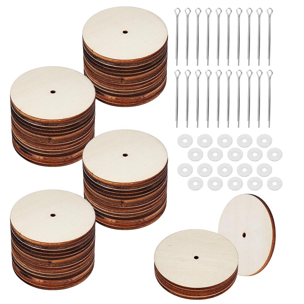 AHANDMAKER 30set 45mm Wooden Doll Joints, 3 Bags Rotatable Joints Connectors Accessories, Connectors Cotter Pin Joint for Stuffed Animals Teddy Bear Doll DIY Crafts