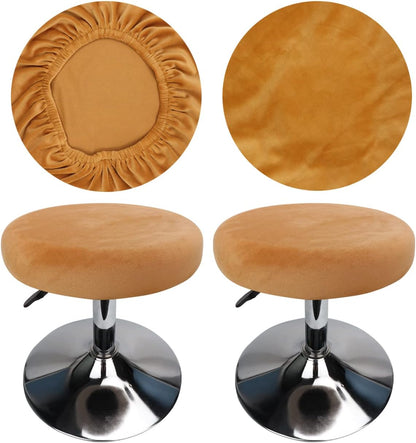 12-16 inch/30-40cm (2, Velvet Round Stool Cover Round Seat Covers for Bar Stools, Luxurious Fabric Stretchable Wrinkle