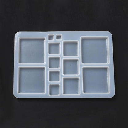 KitBeads 5 Pcs White Square Silicone Molds Geometric Silicone Molds Small Resin Jewelry Molds for Necklace Earring DIY Crafting Making