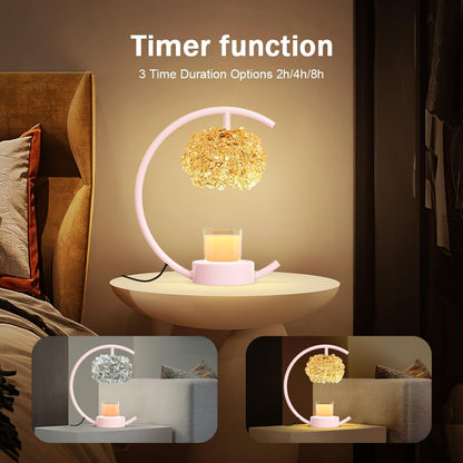 Design+2Bulbs,Home Yeuslor Pink Candle Warmer Lamp for Jar Candles with Adjustable BrightnessTimerHandcrafted