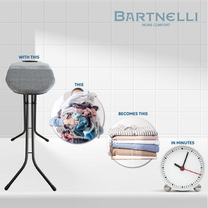 Bartnelli by Rorets Classic Ironing Board - EZ-Glide Technology, Height Adjustable, 13x43 Surface, Premium 4-Layer Cover