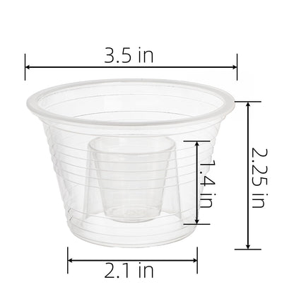 Coloch 200 Pack Plastic Bomber Cups, Disposable Bomb Cups Clear Power Bomber Double Shot Glass for Shots, Mixed Drinks, Party