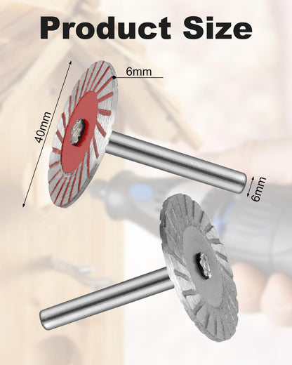 AOKLIT 10pcs Stone Carving 40mm Blades Tools, Mini Engraving Diamond Saw Blades, Diamond Metal Cutting Wheel Saw for Granite, Marble, Ceramic, Porcelain, Tile