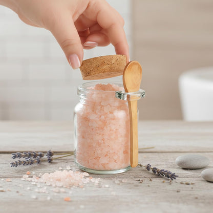 Sugar Scrub Containers, Bath Salt Jar, Spice Jars with Bamboo Spoon, Body Scrub Containers, 8oz Sugar Scrub Jars, Homemade Butter Container W/ Labels and Cleaning Brush, 12 Pack