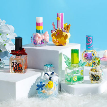Resin Shaker Bottle Silicone Mold Nail Polish Set of 10 with Manual
