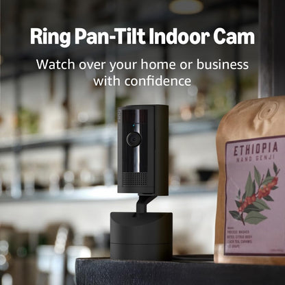 Ring Pan-Tilt Indoor Cam | See all around your home or business with 360° pan coverage, HD video, plus Two-Way Talk (2024 release) | White
