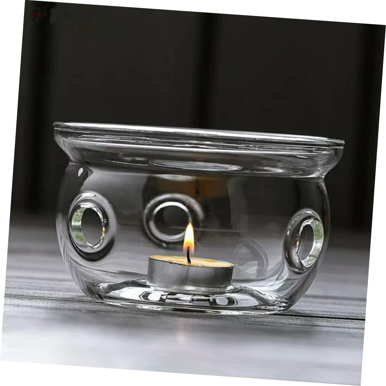 Alipis Tea Warmer Teapot Candle Holder, High Borosilicate Glass Stand Dish Heater, Japanese-Style Tea Light Candle