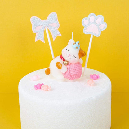 Cute Cat Birthday Candles Cake Topper for Birthday Festive Party Supplies and Wedding Favor