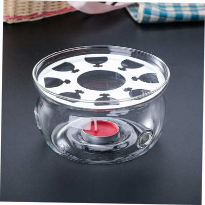 Alipis Tea Warmer Teapot Candle Holder, High Borosilicate Glass Stand Dish Heater, Japanese-Style Tea Light Candle