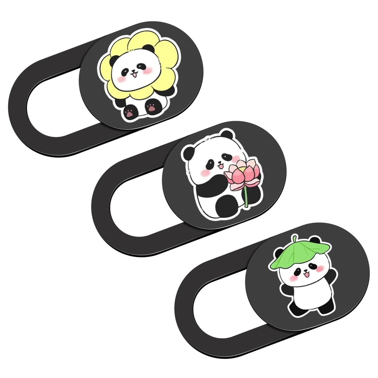 Laptop Camera Cover Slide, Panda Webcam Cover, 0.02 inch Cute Laptop Accessories for iPhone iPad iMac MacBook Pro Air Laptop PC Smartphone Tablet, Camera Privacy Covers Protect Your Visual Privacy